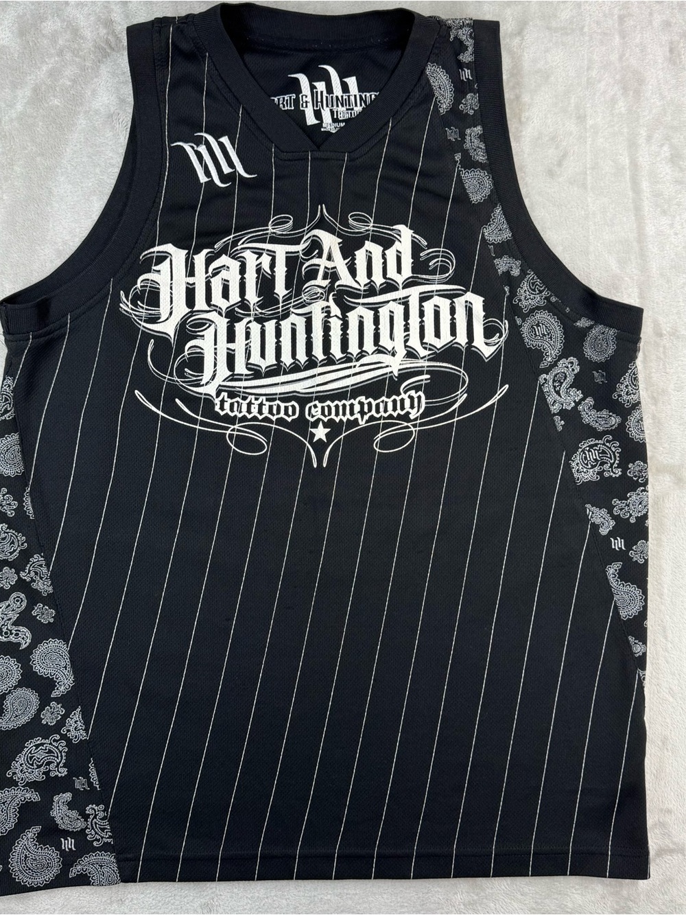 Men’s Black Pinstripe Tank Top